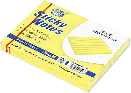 Fitto Sticky Notes, 12 Pack, 4x3 Inches, Self-Stick Notes in Assorted Colors, Repositionable Sticky Notes for Office, Home, School, and Classroom – 12 Pads of 100 Sheets Each