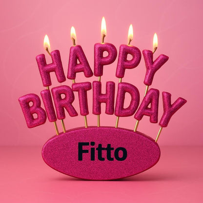 Happy Birthday Candle Cake with Glitters & Pink Sparkle – Birthday Party Cake Topper & Celebration Decoration