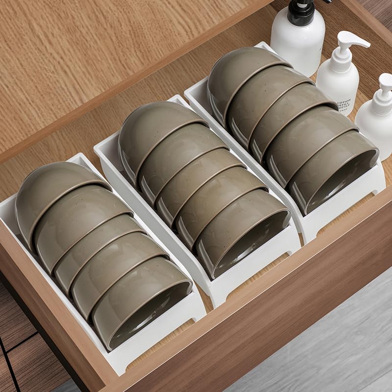 144 Pieces Bowl and Dish Storage Racks (Horizontal Design – Gun Grey – 25.5cm x 14cm x 7cm)