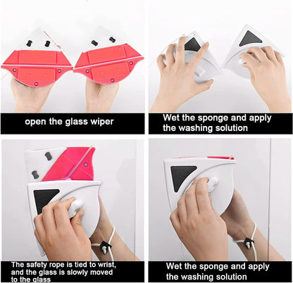 Essentials Double Face Glass Clean, Strong Magnet Glass Cleaner