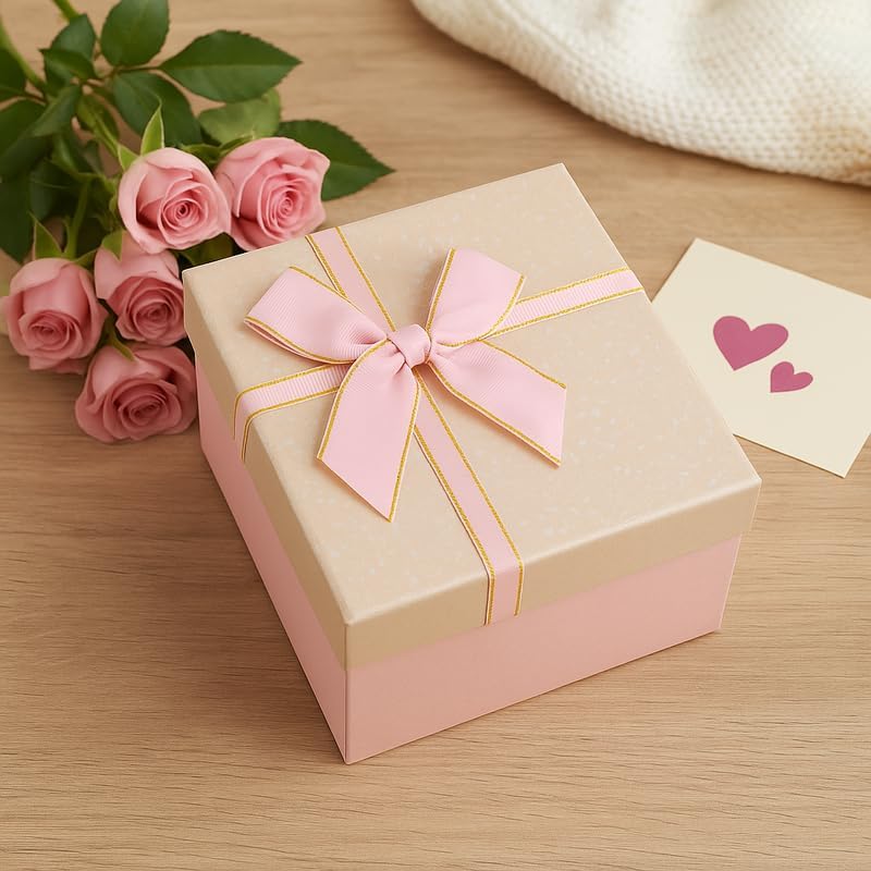 120 Pieces Square Pink Paper Boxes (13x13.5x8cm for Gifts – Storage – and Crafts)