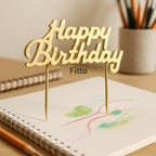 240 Pieces 1Pc Happy Birthday Letter Cake Candles (Gold Birthday Cake Decoration for Party – Birthday Cake Toppers – Fun Cake Candle Decor)