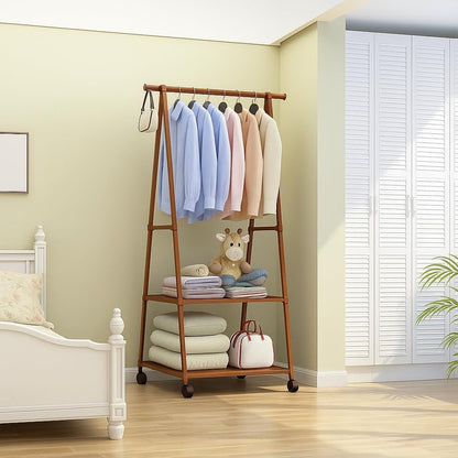 Coat Rack Multi-Function, Removable for Bedroom, Hanging Clothes, with Wheels, Floor Standing Triangle Hanger, Coat Rack Stand, Color: LYJ3 2