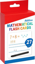 120 Pieces 27 Sheets Mathematical Addition Flash Cards with Marker (11.7x7.8cm)