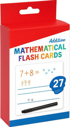 120 Pieces 27 Sheets Mathematical Addition Flash Cards with Marker (11.7x7.8cm)