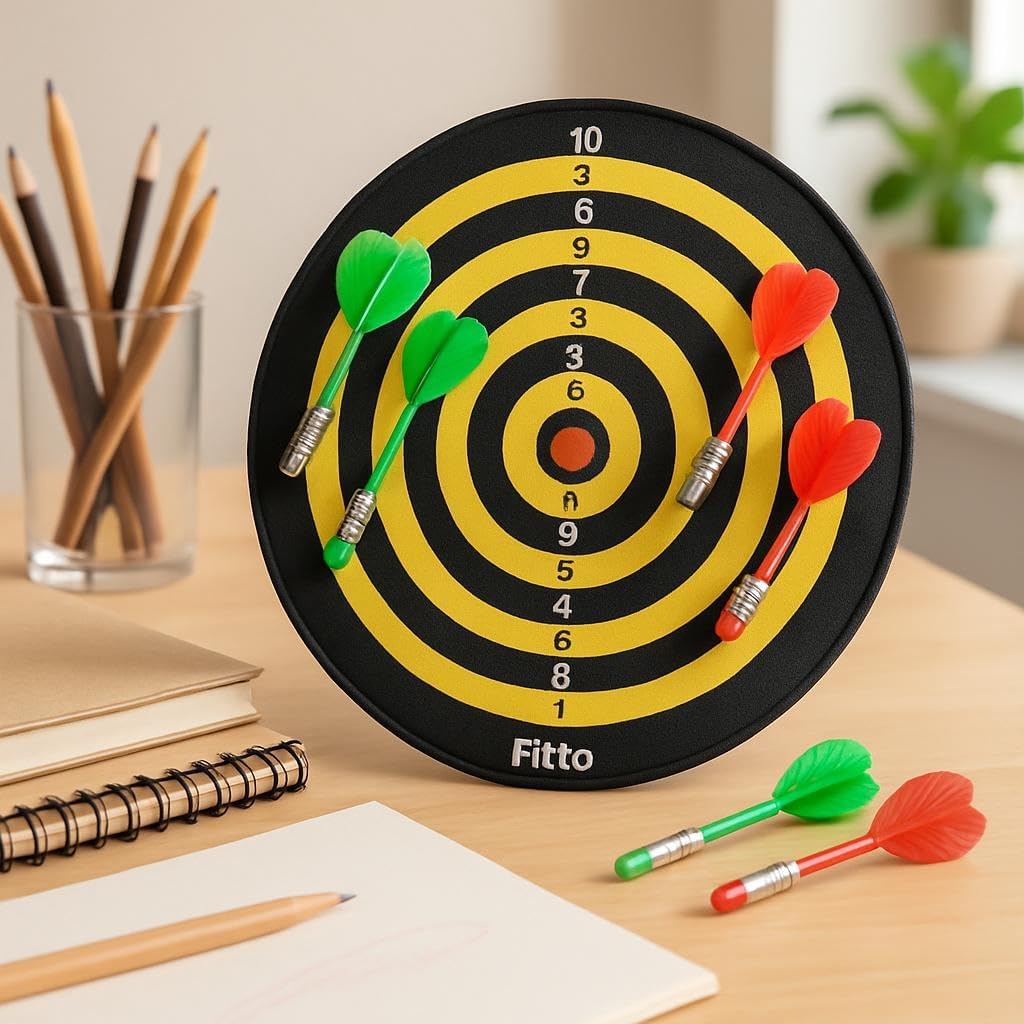 96 Pieces Magnetic Dart Board Sets (12 inches – Cloth & Plastic Round Dart Board with 6 Darts for Indoor Fun – Skill Development – Compact Storage)