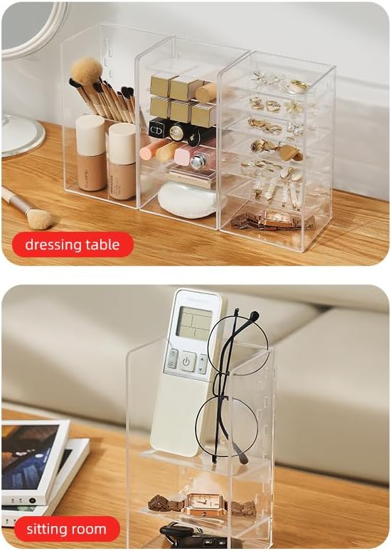 96 Pieces Transparent Mirror Cabinet Storage Boxes (Clear PS Material)