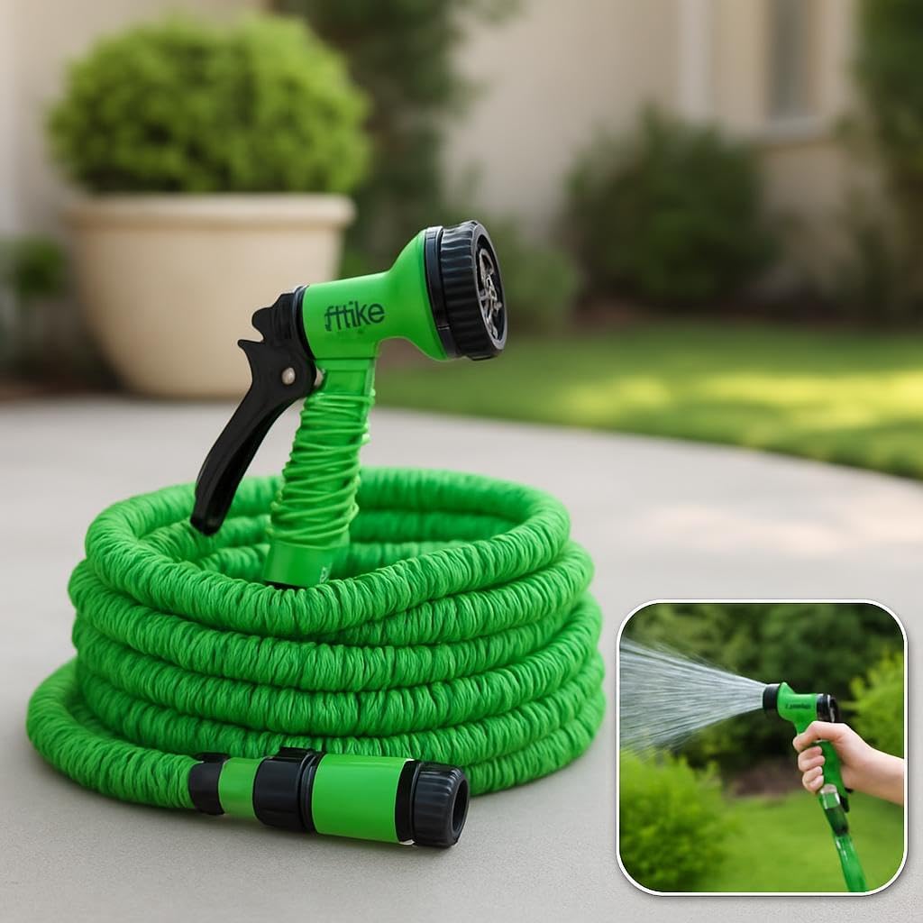 96 Pieces 50 Ft Expandable Hose Pipes with Nozzle and Spray Gun for Garden and Vehicle Washing