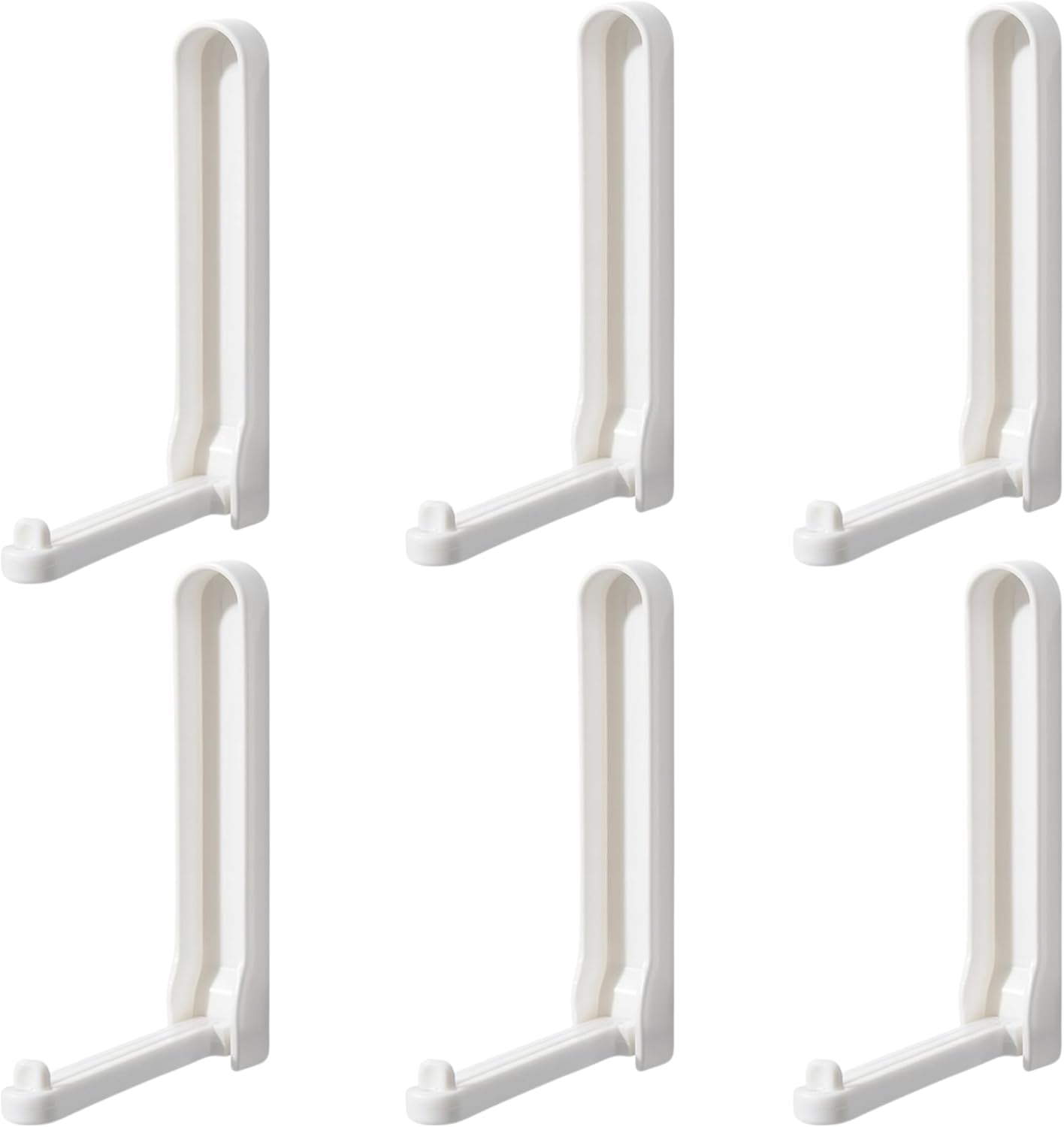 Adhesive Hanger Storage Tool – No-Drill Design – Strong Load-Bearing – White, Pack of 6