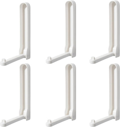Adhesive Hanger Storage Tool – No-Drill Design – Strong Load-Bearing – White, Pack of 6
