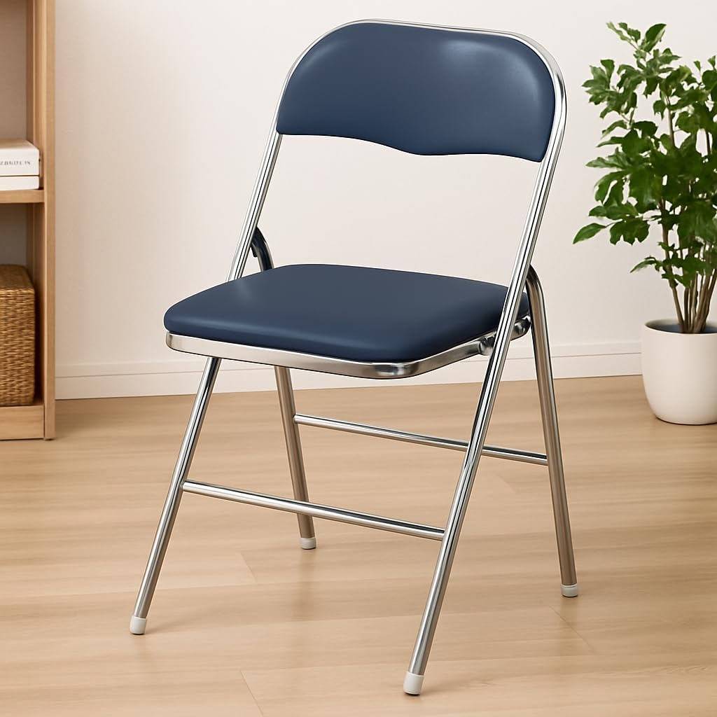 Foldable Lightweight Household Chair – Comfortable Black Folding Chair for Study, Leisure, Computer Use – Durable, Space-Saving Design with Padded -Assorted