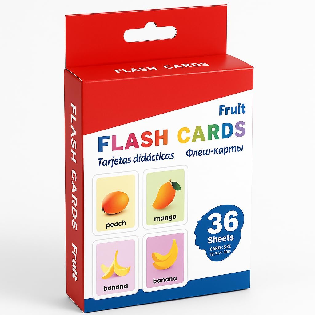 120 Pieces 36 Sheets Fruits Series Flash Cards (11.7x7.8cm)