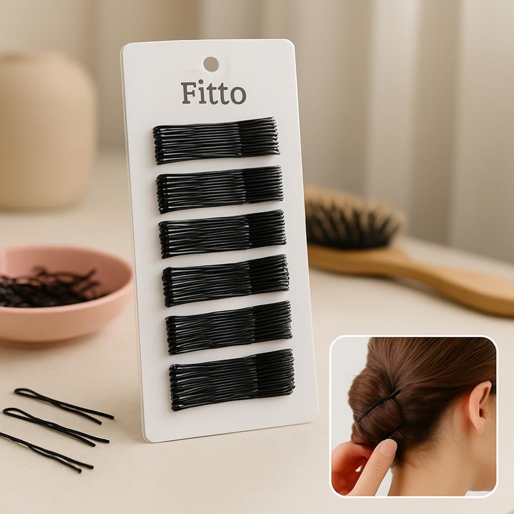 144 Pieces 90 U Shaped Hair Bobby Pins for Easy Hair Styling - Black