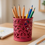 144 Pieces Flamingo Pink Round Pen Holders (8x9cm Desk Organizer)