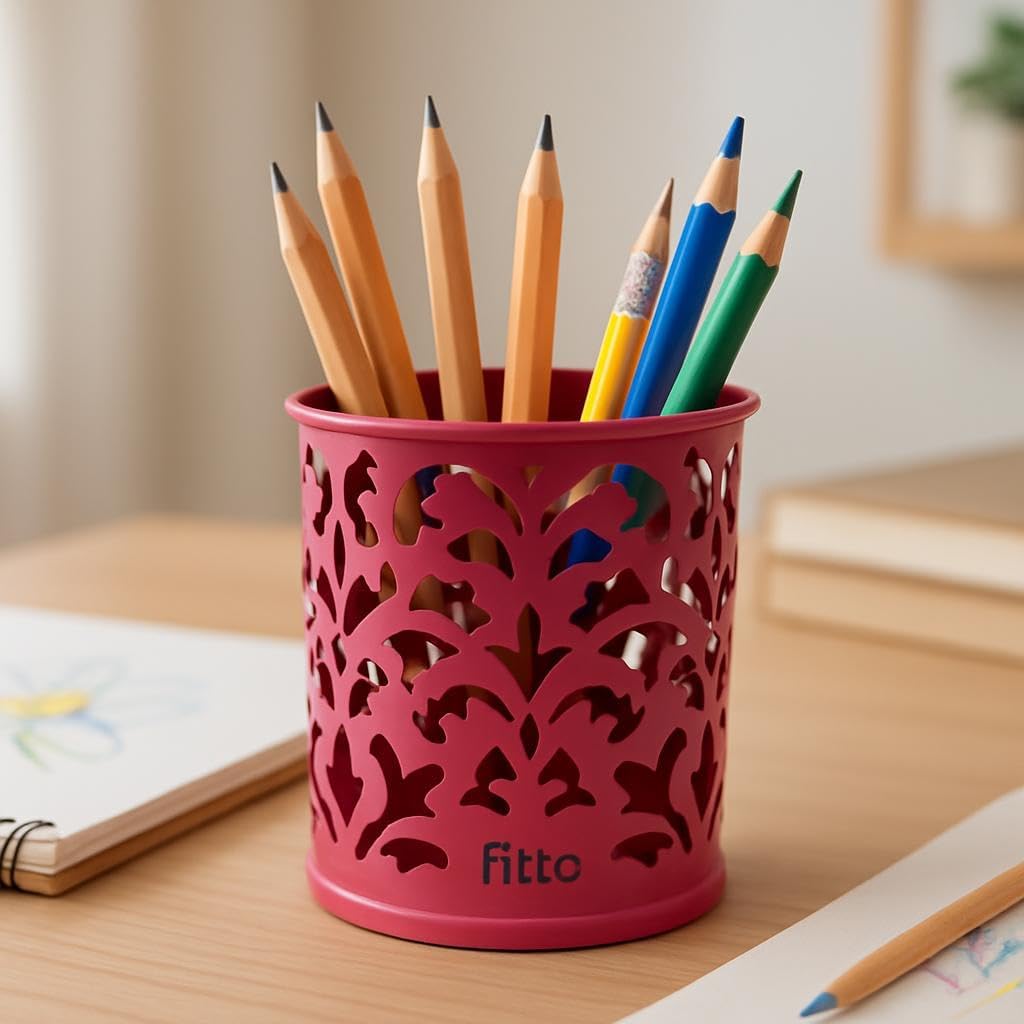 Flamingo Pink Round Pen Holder 8x9cm Desk Organizer