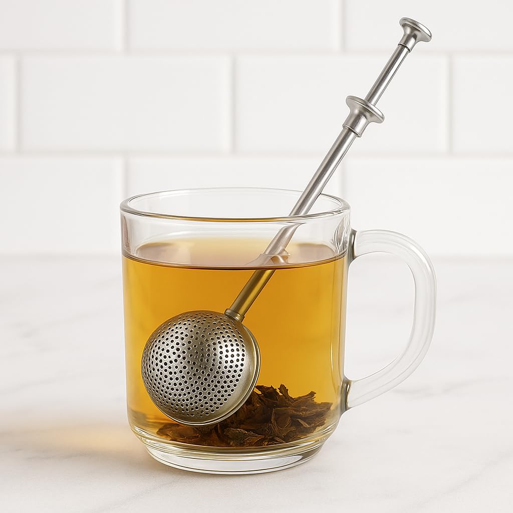96 Pieces Stainless Steel Tea Strainers (Fine Mesh – Durable Loose Leaf Tea Infuser with Long Handle for Easy Brewing – Reusable – Rustproof Tea Filter for Cups – Mugs – and Teapots – Dishwasher Safe)