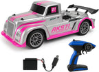 48 Pieces Large Remote Control Truck 1:10s (Full Cover Pink LED Light High Speed Racing Car with Spoilers – Pink)