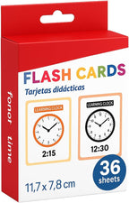 120 Pieces 36 Sheets Clock Series Flash Cards (11.7x7.8cm Educational Learning Tools)