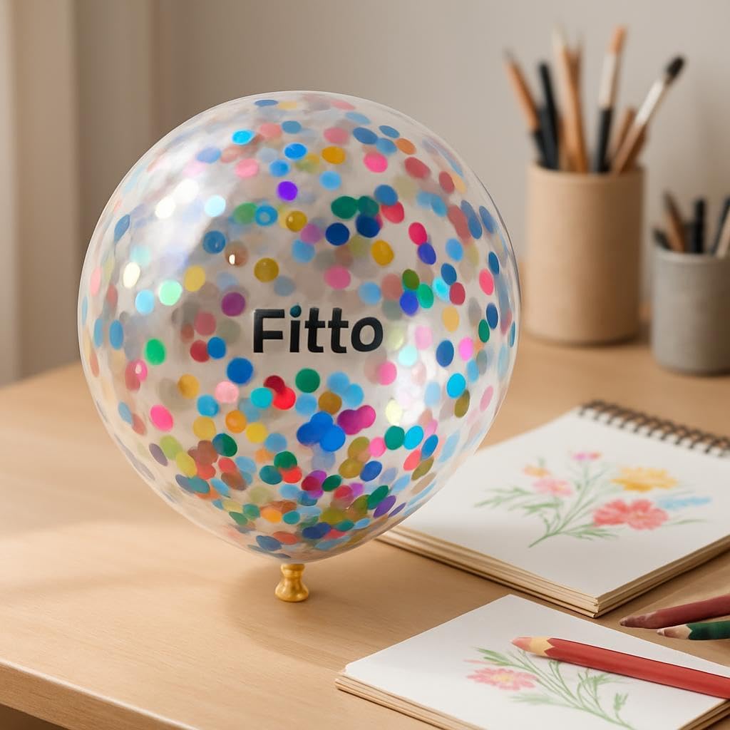 20-Inch Transparent Inflatable Balloon with 10g Glitter per Card