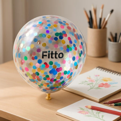 20-Inch Transparent Inflatable Balloon with 10g Glitter per Card