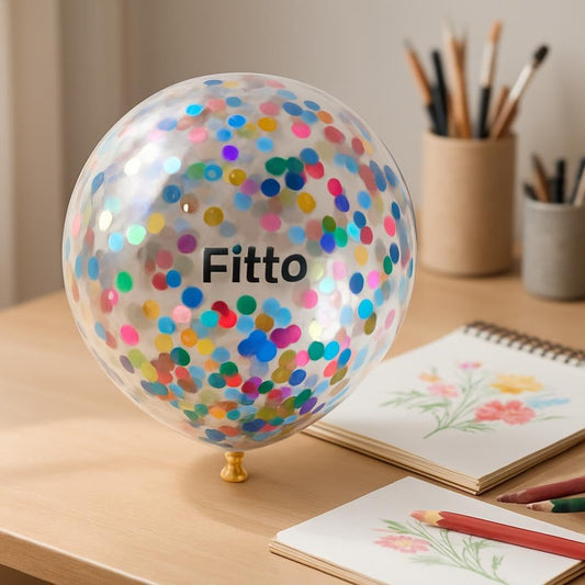 20-Inch Transparent Inflatable Balloon with 10g Glitter per Card
