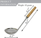 120 Pieces Stainless Steel Spider Strainers with Natural Wooden Handle | Professional Grade Mesh Skimmer Spoon for Cooking Spaetzle and Pasta