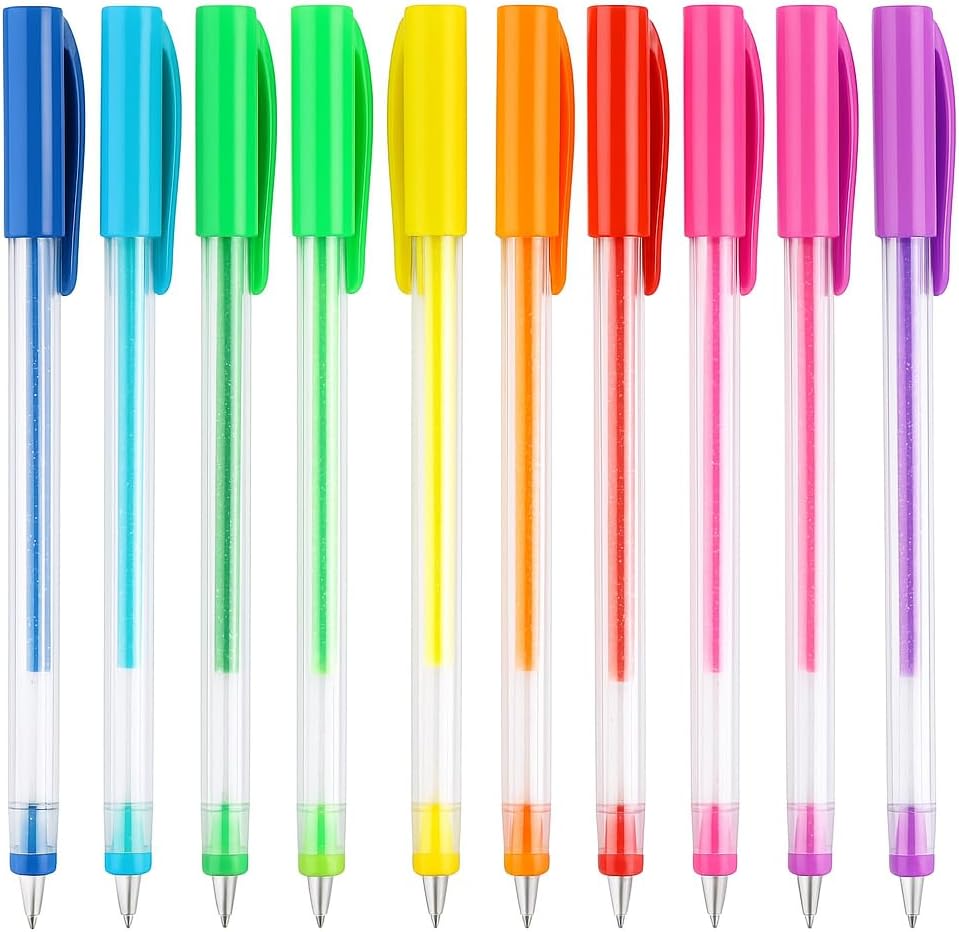 96 Pieces 10 Pieces Gel Pens -s (0.7mm Fine Tip – 15cm Assorted Colors)