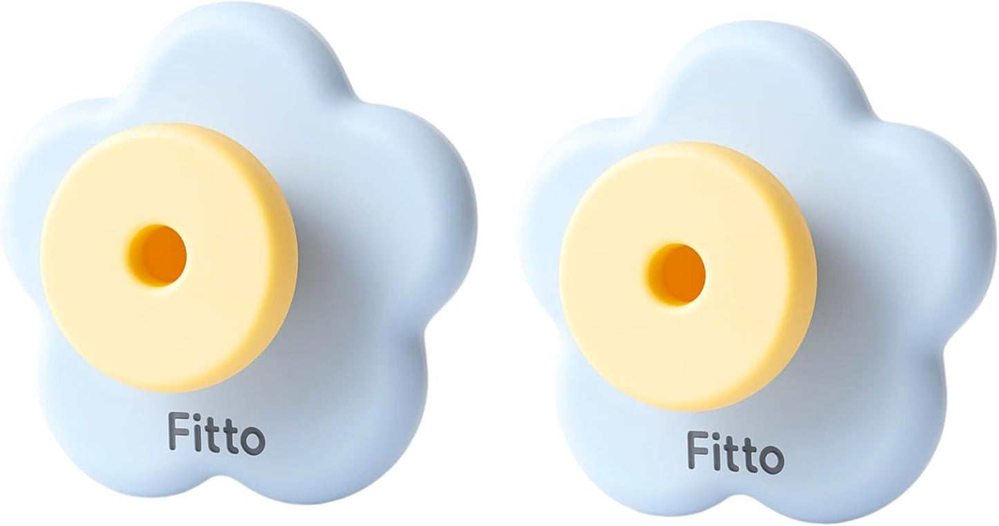 Flower Suction Cup Hook, Decorative, Pack of 2 Blue Design