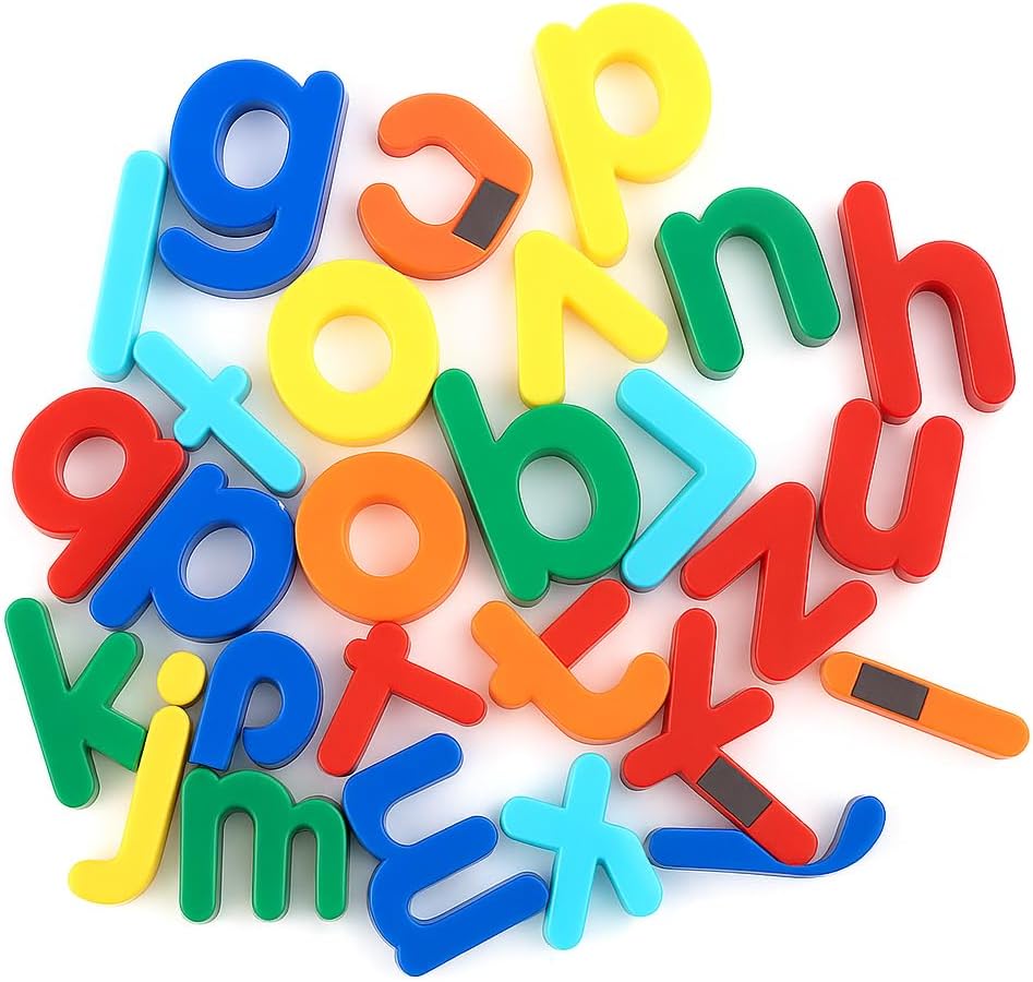 96 Pieces Magnetic English Letters 26 Pieces (Lower Case – Assorted Colors for Home & Classroom)