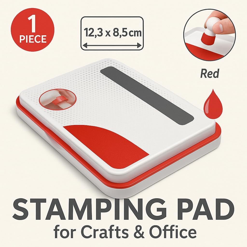 120 Pieces Ink Pads (12.3x8.5cm Red – Stamping Pad for Crafts & Office)