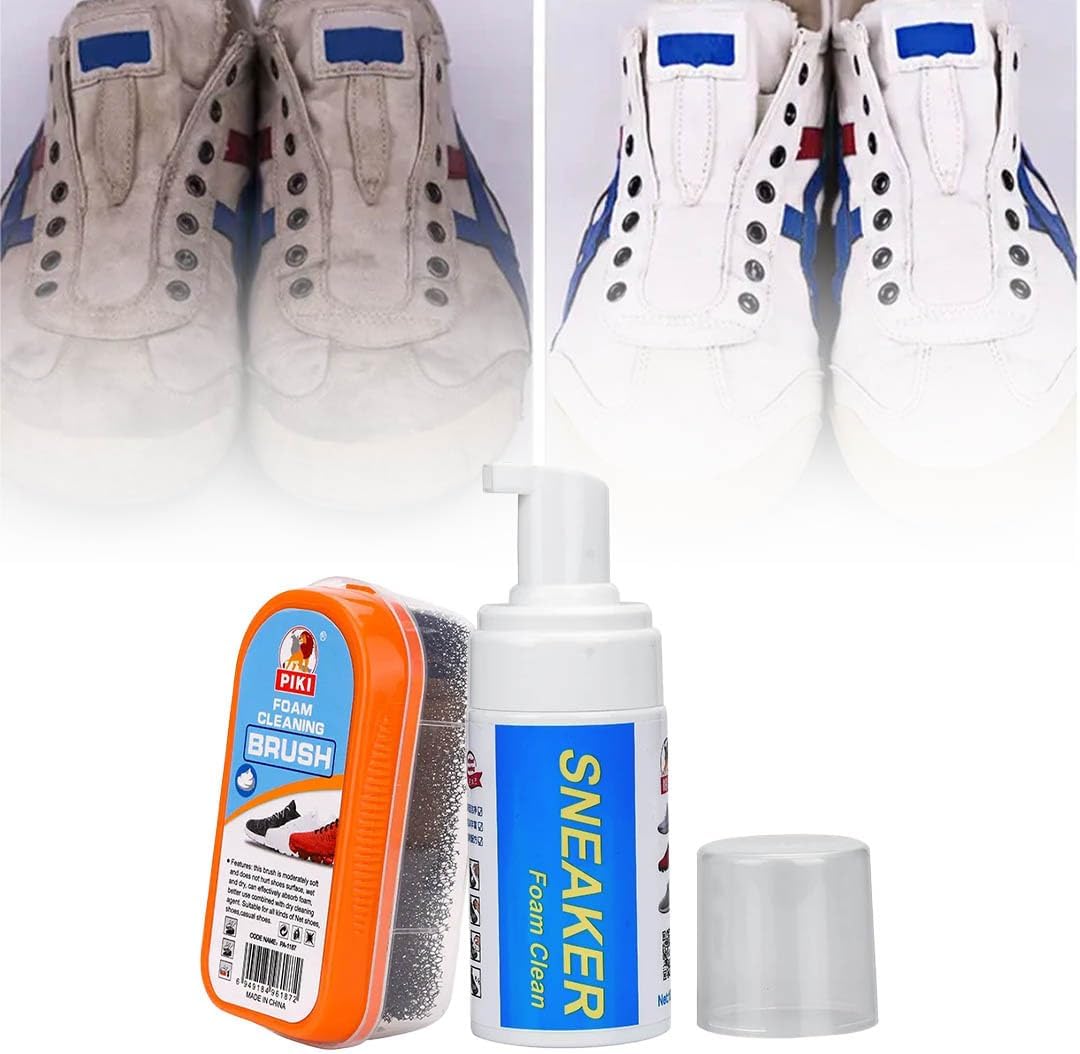 96 Pieces Shoe Cleaners with Cleaning Brush (Powerful Stain Remover for Leather – Suede – Canvas & Mesh Shoes – Gentle Yet Effective Formula – Ideal for Sneakers – Boots & More – Portable & Easy to Use)