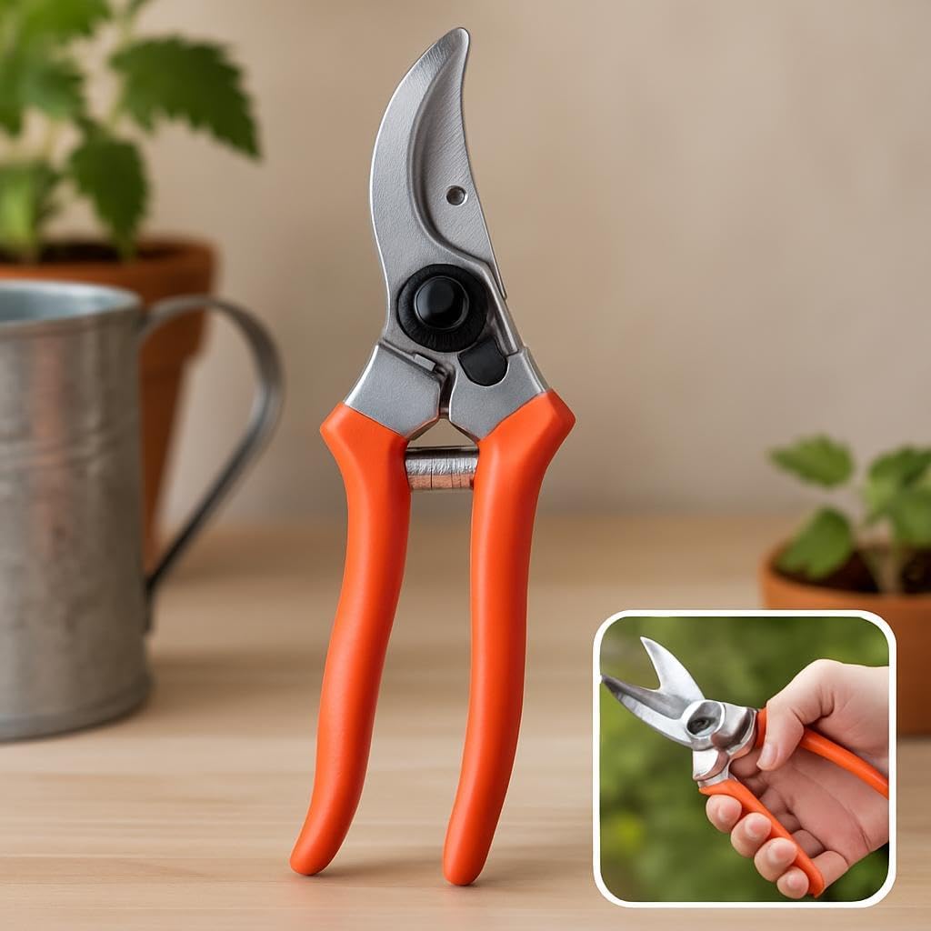 96 Pieces Garden Pruner Shears with Metal Blade and Orange Plastic Handles