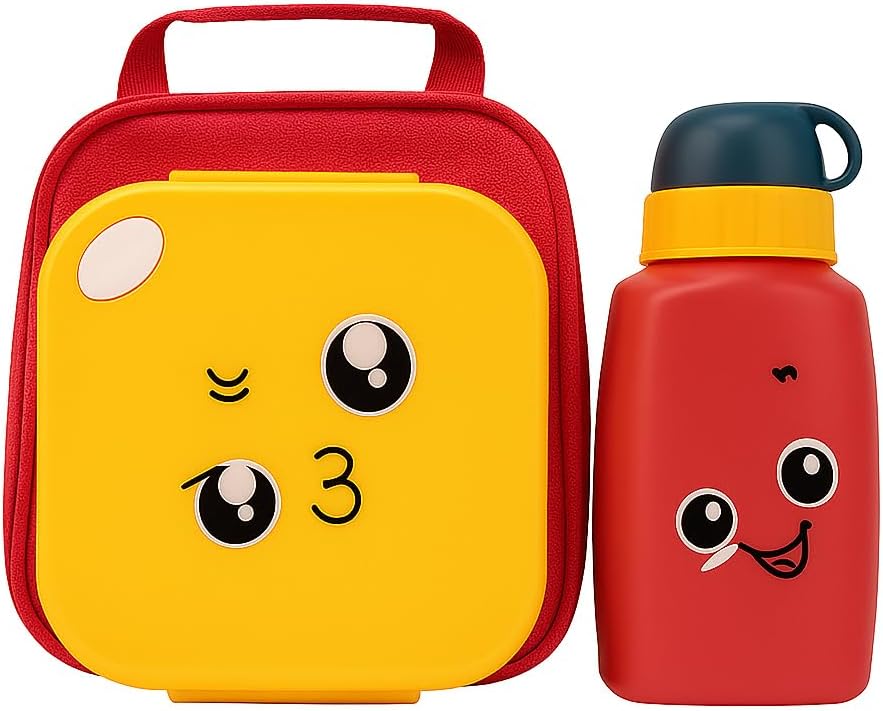 Kids Lunch Box with Water Bottle – Leakproof, BPA-Free Bento Lunch Container – Compact, Durable, & Microwave Safe – Ideal for School, Daycare, & Travel – Reusable & Eco-Friendly Design