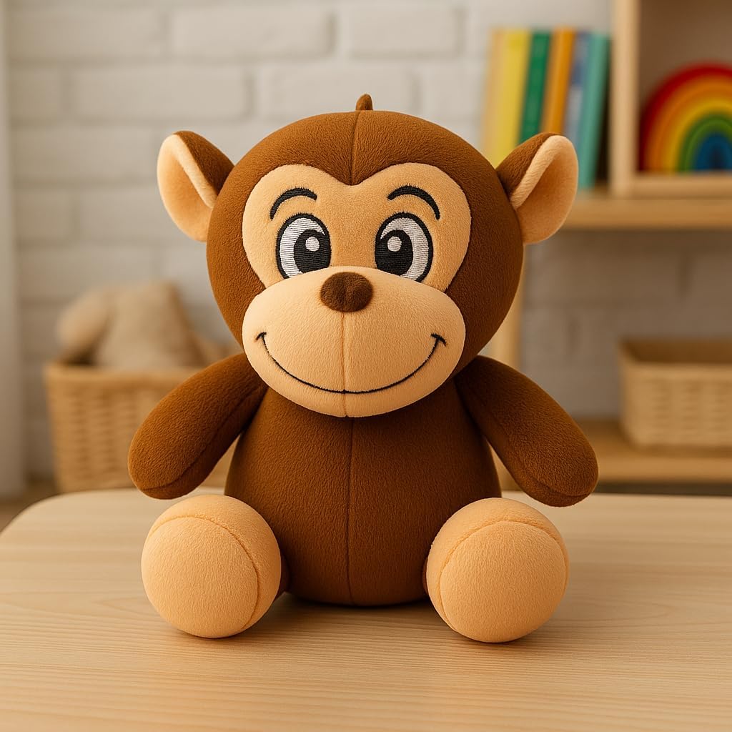 96 Pieces Stuffed Animals (Soft Plush Toys for Kids and Adults – Huggable Design – Durable – Lightweight – Ideal for Playtime – Room Décor – Gifting – Collectible Toy Enthusiasts (Monkey - Brown 16cm))