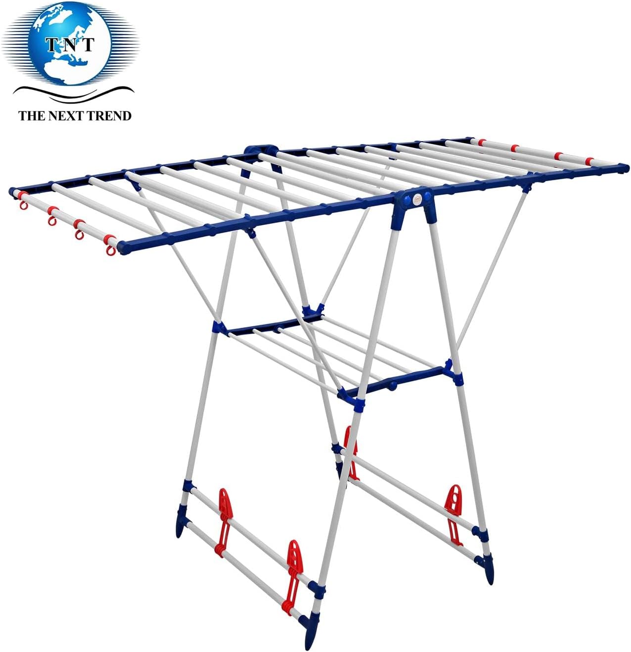 60 Pieces Winsome Steel Cloth Drying Stand Rack - Heavy-Duty Powder Coateds (Rust-Free Laundry Organizer with Slots for Hangers | Foldable and Portable Clothes Drying Stand for Indoor & Outdoor Use)