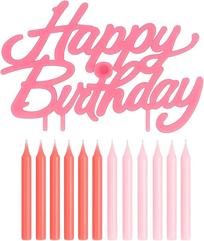 Red Party Candle for Birthday Tabletop Decor, Birthday Candle & Party Accessory