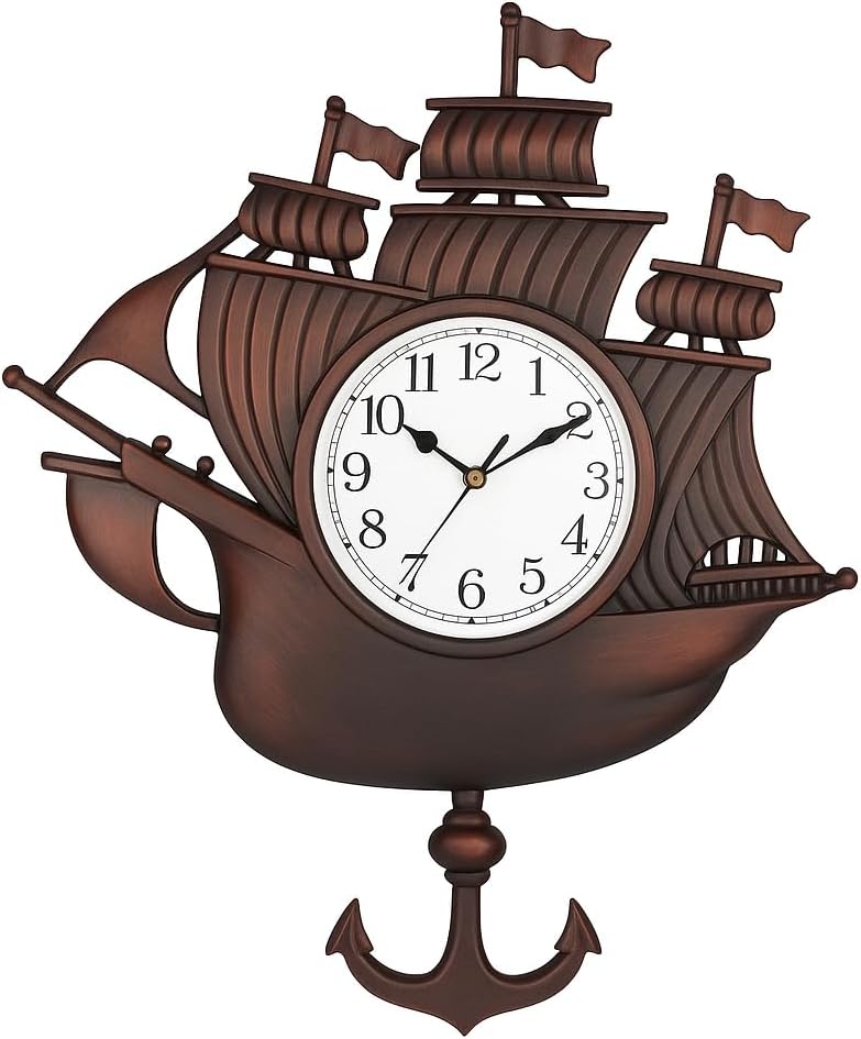 72 Pieces Nautical Ship Design Wall Clock - Titanic-Inspired Plastic Wall Clocks for Bedroom and Office (Durable – Long-Lasting – Perfect Gift for Housewarmings – Weddings – and Nautical-Themed Home Décor)