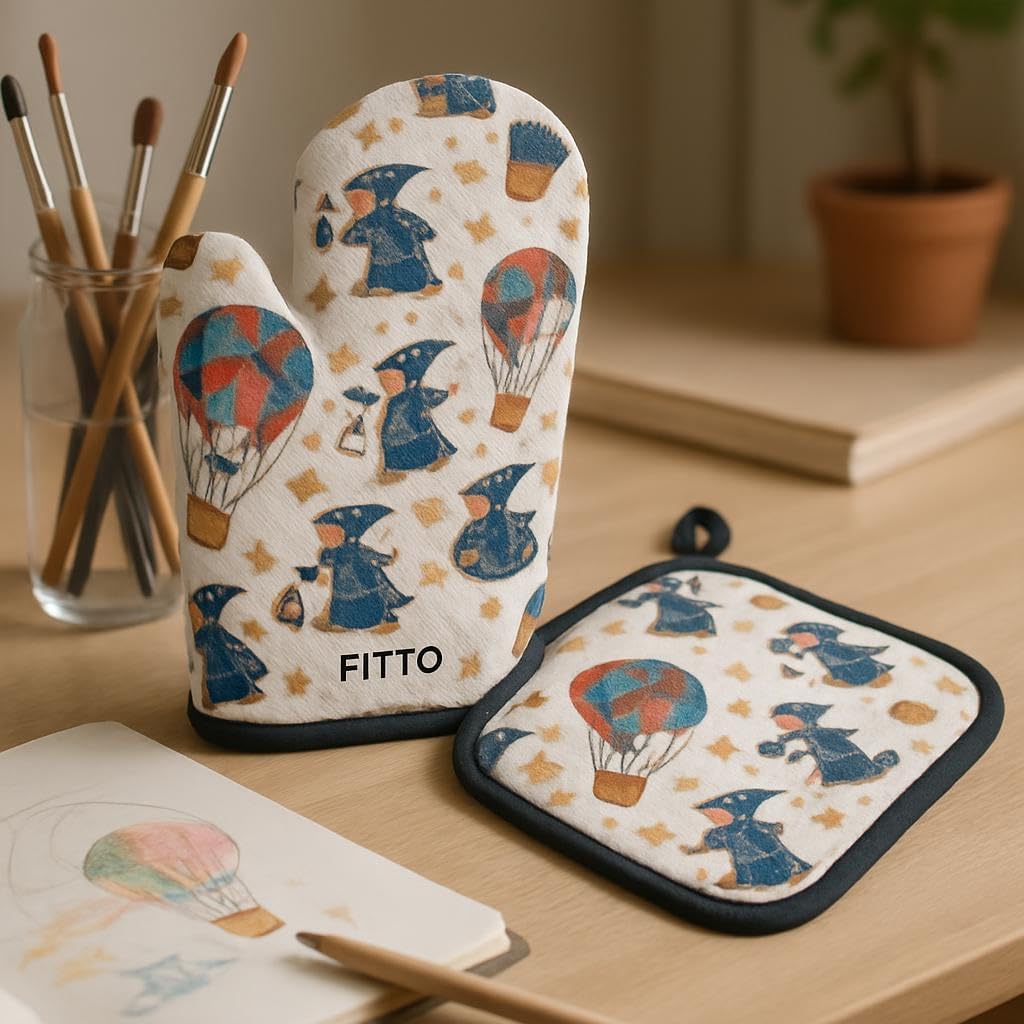 144 Pieces Oven Mitt and Pot Holder Set - Elegant Quilt & Reversibles with Non-Slip Grip (Heat-Resistant Cotton Kitchen Essentials (Glove 17x32 cm – Pot Holder 20x20 cm))