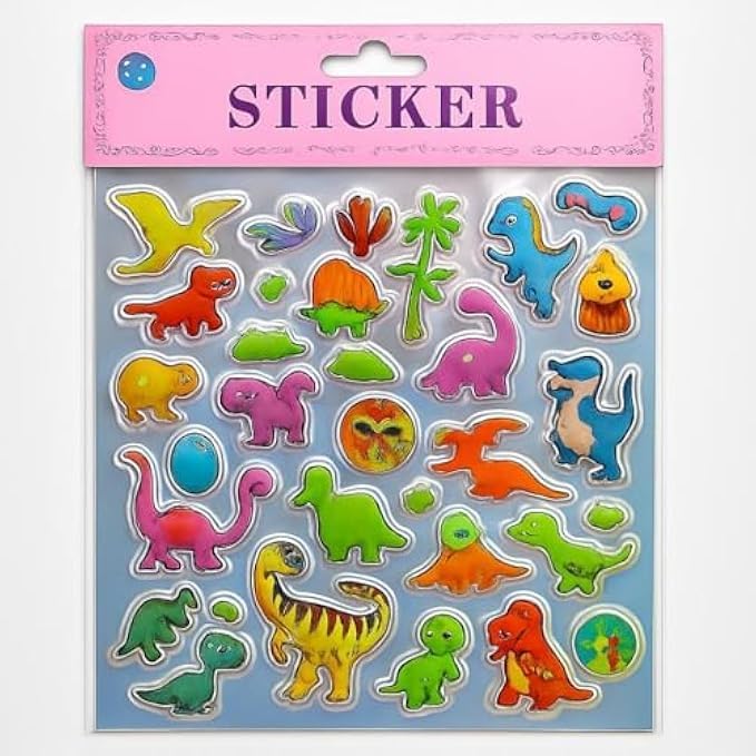 144 Pieces Dinosaur Stickers for Kids (Assorted Cute Dino Sticker Sheets for Scrapbooks – Planners – Party Favors – Crafts & School)