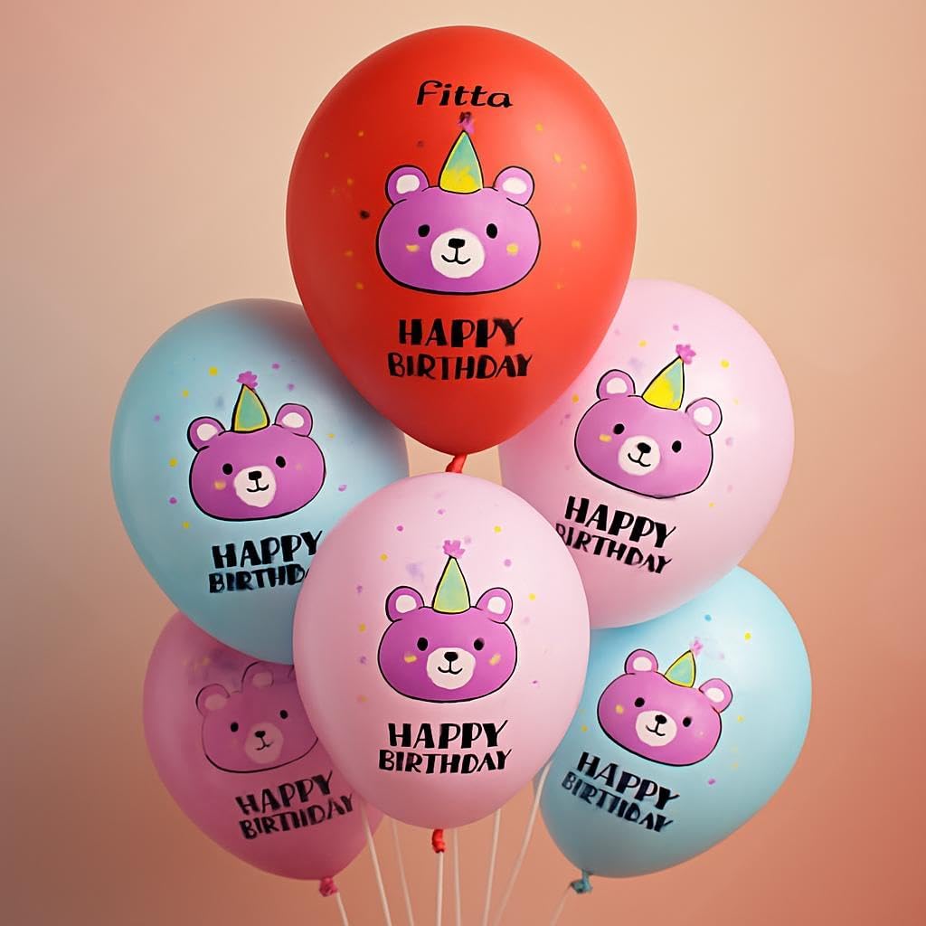 Happy Birthday 12 Inch Balloons 6 Piece Pack - Birthday Party Decor, Celebration Balloons