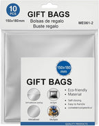 120 Pieces Silver Color Gift Bags 10 Packs for Parties (Weddings – Birthdays – Events – Favor Bags)