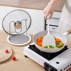96 Pieces Pot Lid Holders (Stainless Steel & PP – White – Round Design)