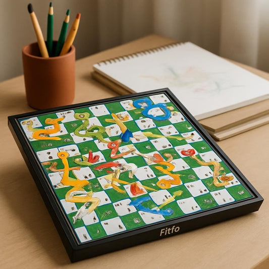 Snake and Ladder Board Game for Family Fun & Entertainment – Classic Educational Game for Kids & Adults