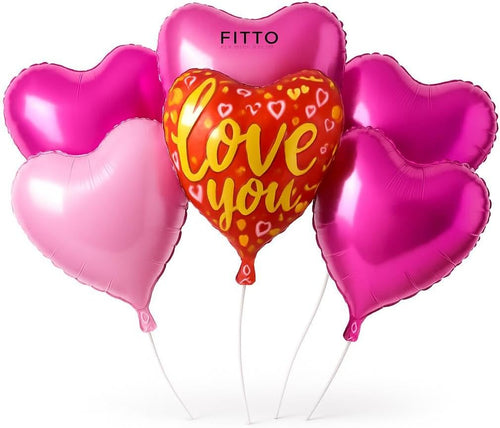 120 Pieces 18 Inch I Love You Foil Balloon Sets for Parties & Celebrations (pack of 5)