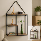 48 Pieces Metal Wire House Shaped Wall Display Shelves for Home Decor