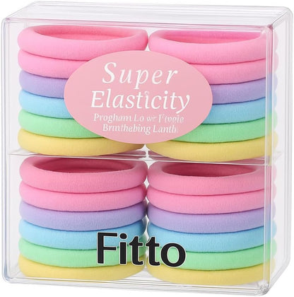 Pastel Colors Ponytail Holder Elastic Hair Rubber Bands, Pack of 64