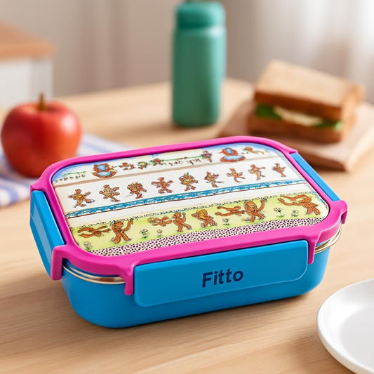 Insulated Stainless Steel Lunch Box for Kids with Cartoon Design