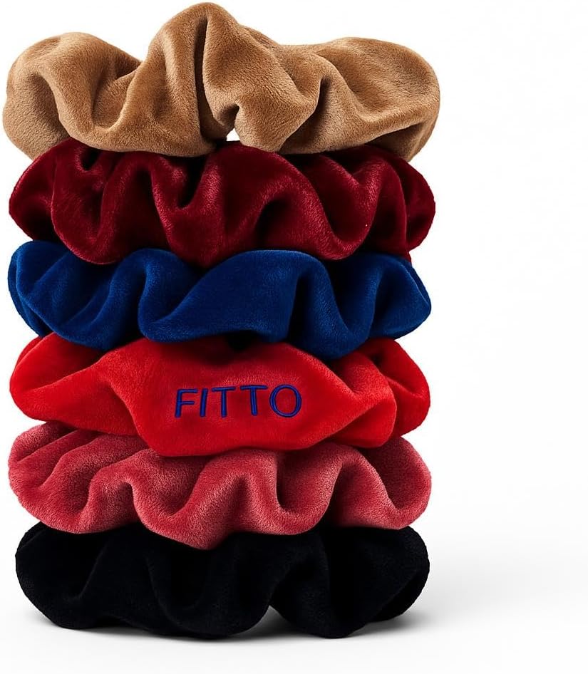 120 Pieces Velvet Elastic Bands Scrunchy Hair Ties Ropes for Women (Pack of 6 – Assorted Colors)
