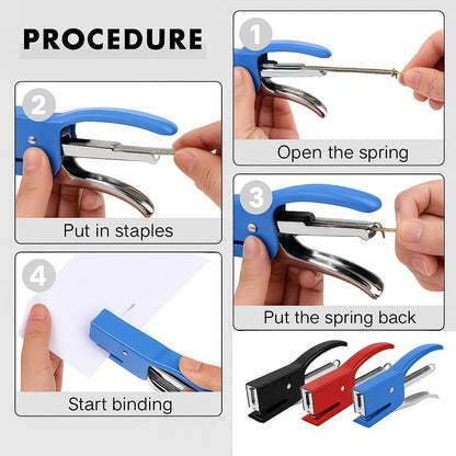 Stapler with Staples 2 PC Assorted for A4 80gm Paper, Office and School Supplies
