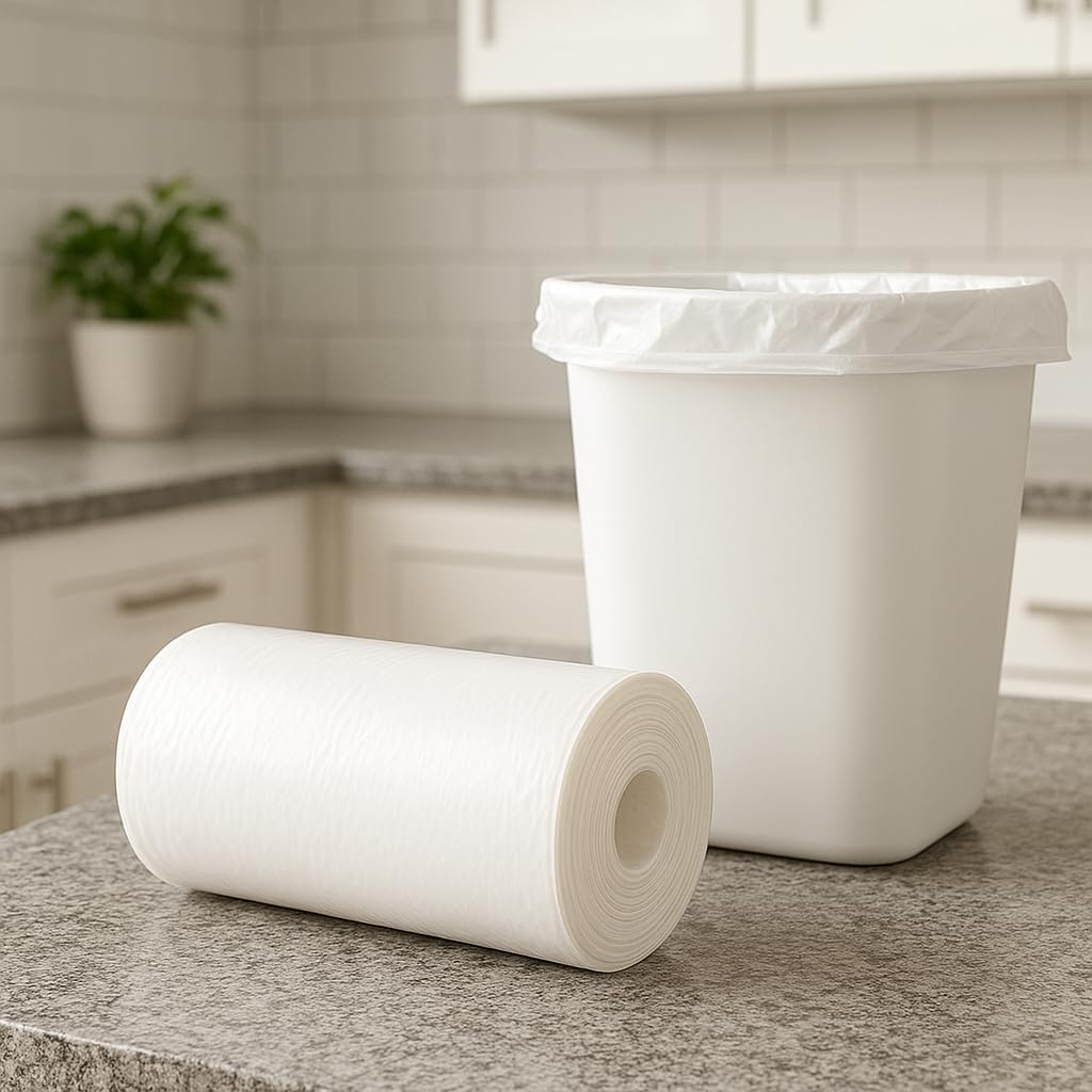 120 Pieces 30 Pack Heavy Duties (10 Gal White Garbage Bags – 54x60 cm – Oxo-Biodegradable – Enviro Care Anti-Bacterial Trash Bags – Eco-Friendly Roll for Easy Disposal)